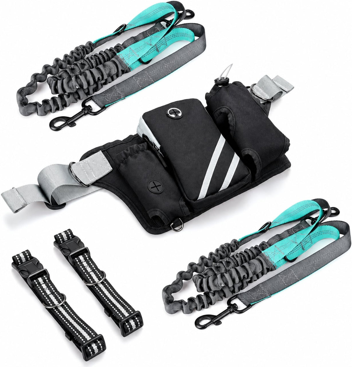Hands Free Dog Bungee Leash with Waist Belt